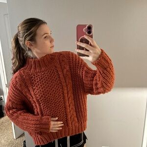 Universal Thread Cowl Neck Sweater - Warm Rust